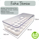 Organizador de Geladeira Quadrado 3,6L com Tela para 20 Ovos — Plastutti