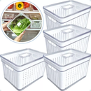 Kit Organizadores de Geladeira com Cesto e Tampa — 1,4 a 3,8L Plastutti