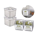 Kit Organizadores de Geladeira com Cesto e Tampa — 1,4 a 3,8L Plastutti