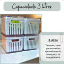 Kit Organizadores de Geladeira com Cesto e Tampa — 1,4 a 3,8L Plastutti
