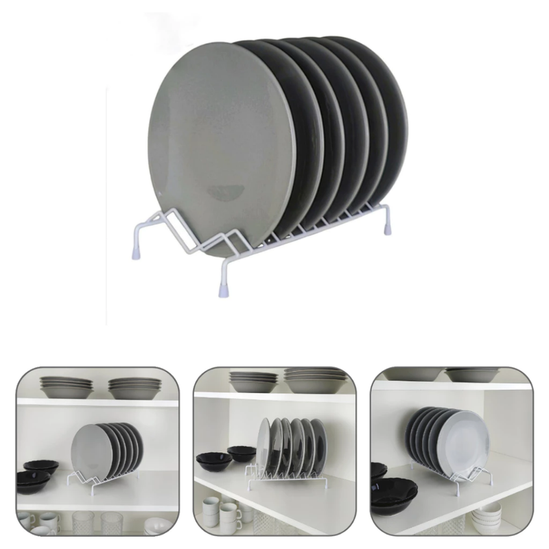 Suporte Organizador para Pratos Vertical — Armário Cozinha Branco