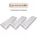 Kit 3 Organizadores de Gaveta Acrílico com 6 Divisórias — Plastutti