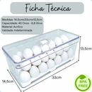 Organizador de Geladeira Quadrado 6,8L com Tela para 40 Ovos — Plastutti