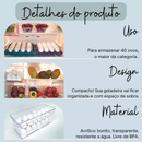 Organizador de Geladeira Quadrado 6,8L com Tela para 40 Ovos — Plastutti