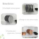 Suporte Organizador para Pratos Vertical — Armário Cozinha Branco
