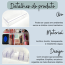 Kit 7 Organizadores Acrílico para Gavetas e Armários — Cristal e Fumê Plastutti