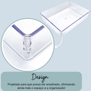Kit 7 Organizadores Acrílico para Gavetas e Armários — Cristal e Fumê Plastutti