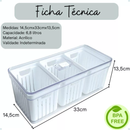 Organizador de Geladeira 6,8L com 3 Cestos de Drenagem e Tampa Ventilação