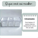 Organizador de Geladeira 6,8L com 3 Cestos de Drenagem e Tampa Ventilação