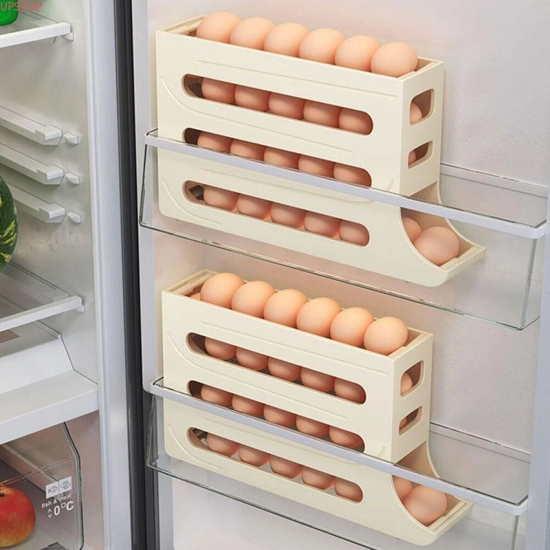 Porta Ovos Dispenser Rolante para Geladeira — 2 ou 4 Camadas