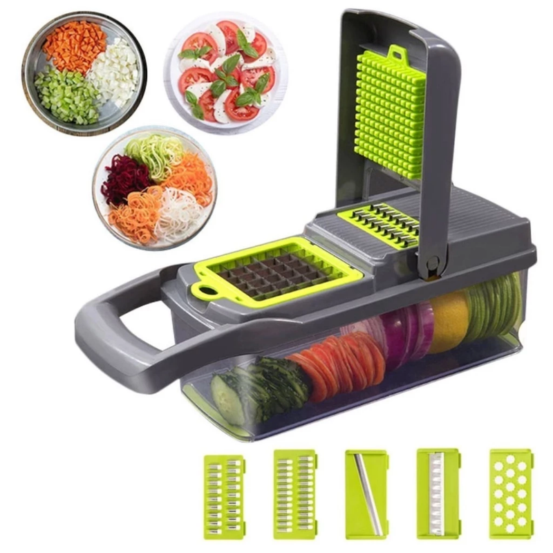 Fatiador Profissional Aço Inox 16 em 1 — Fatiador Cortador Ralador de Alimentos