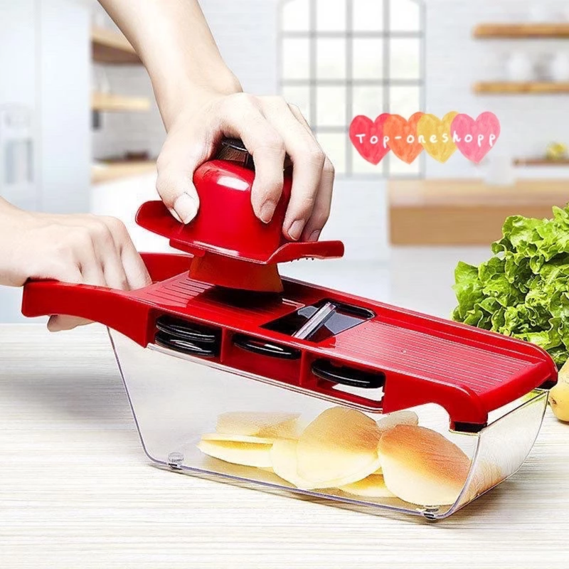 Mandoline Profissional Aço Inox 10 em 1 — Fatiador Cortador Ralador de Legumes