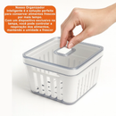 Organizador de Geladeira 3,8L com Cesto e Tampa — Multiuso Verduras e Frutas
