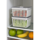 Organizador de Geladeira 3,8L com Cesto e Tampa — Multiuso Verduras e Frutas