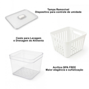 Organizador de Geladeira 3,8L com Cesto e Tampa — Multiuso Verduras e Frutas