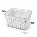Organizador de Geladeira 3,8L com Cesto e Tampa — Multiuso Verduras e Frutas