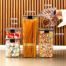 Kit Potes Herméticos Organizador de Mantimentos com Trava BPA Free