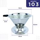 Filtro de Café 103 Inox — Coador Grande Sem Papel Mazzal