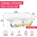 Kit 10 Potes Herméticos de Vidro Marmita 370ml Anti-Vazamento Premium