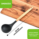 Kit Utensílios de Cozinha em Silicone com Cabo de Madeira — 5 ou 12 Peças