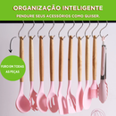 Kit Utensílios de Cozinha em Silicone com Cabo de Madeira — 5 ou 12 Peças