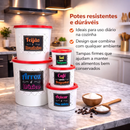 Kit 5 Potes para Mantimentos Plástico Premium Decorativo — Cozinha Organizada