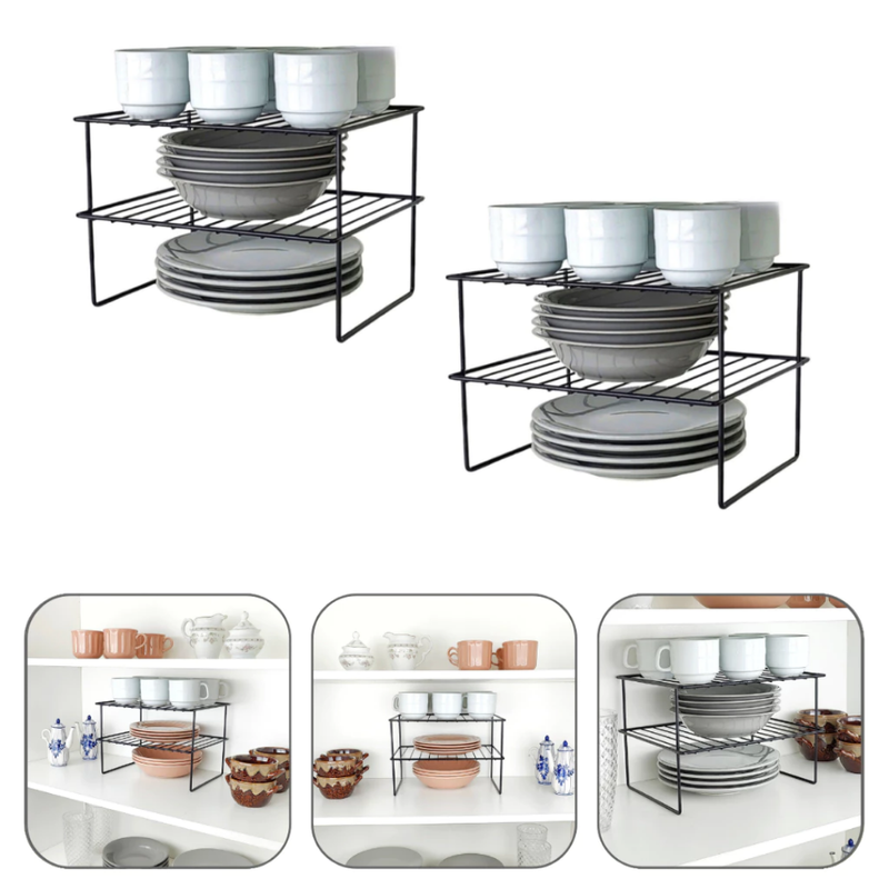 Kit 2 Rack 30cm Organizador de Objeto para Armário de Cozinha